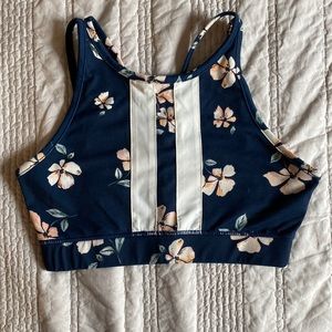 Navy blue floral Threads 4 Thought sports bra